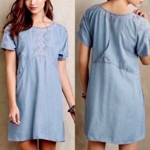 Holding Horses Light Blue Chambray Embroidered Blouse